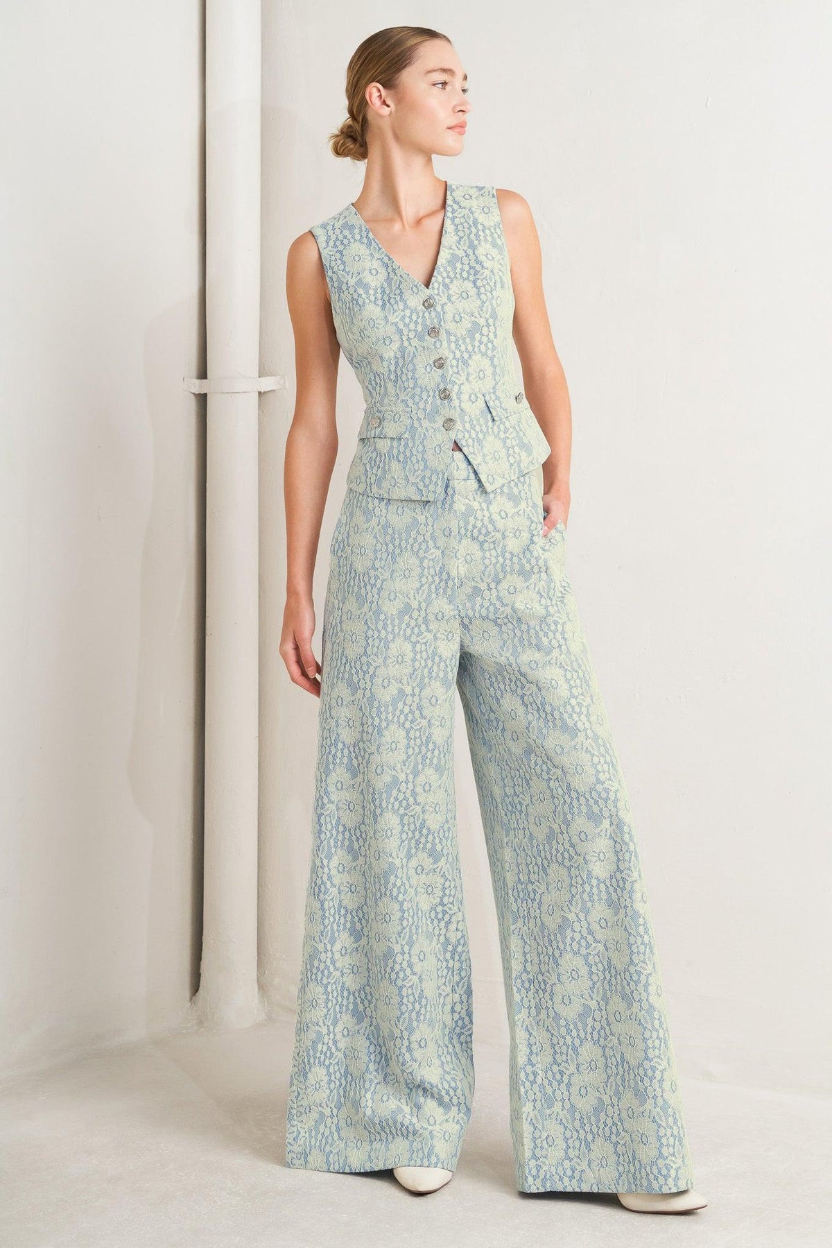 Easy Elegance Woven Lace Vest