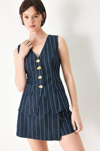 Boss Babe Strip Woven Vest