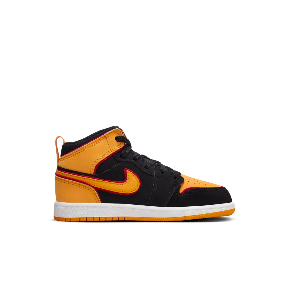 Air Jordan Preschool Retro 1 Mid Se 'Black Vivid Orange' Ps Sneakers