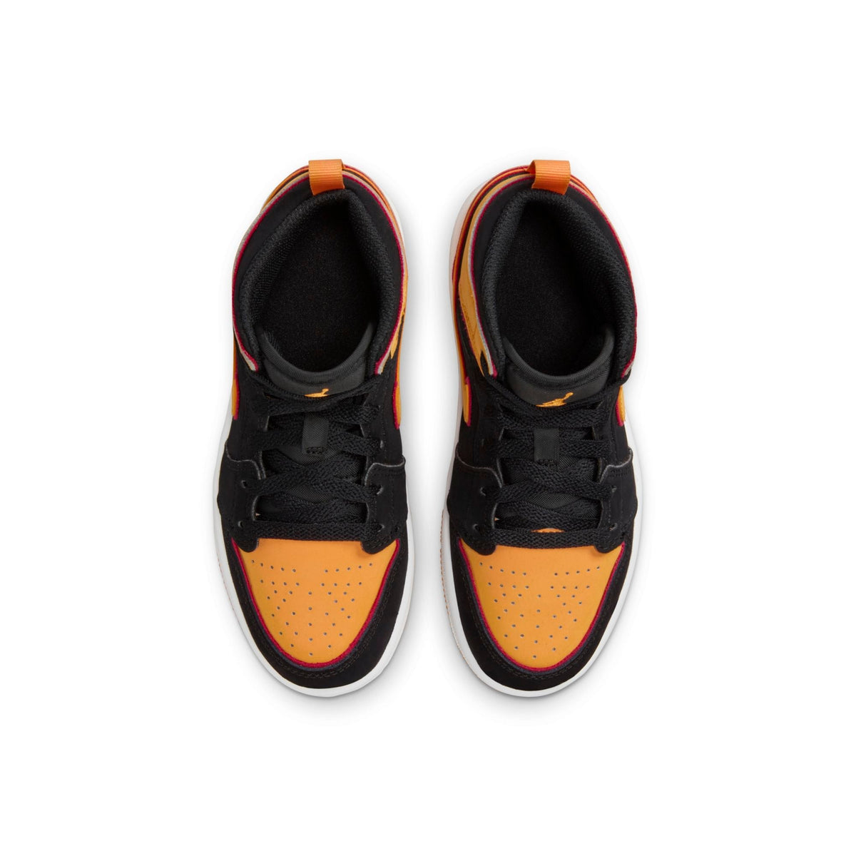Air Jordan Preschool Retro 1 Mid Se 'Black Vivid Orange' Ps Sneakers