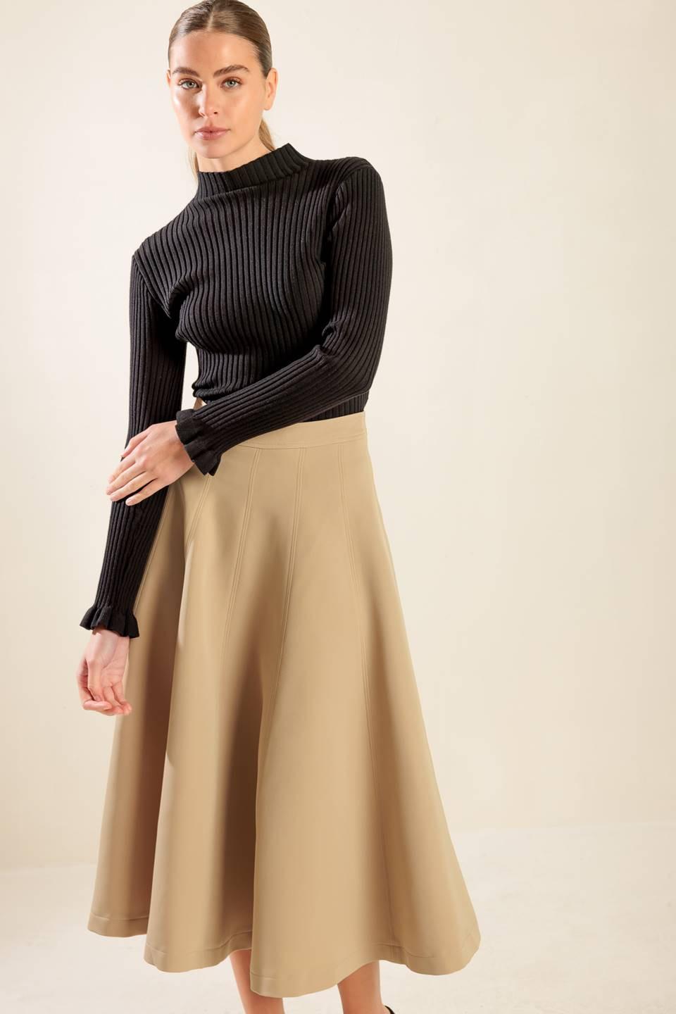 Falling Into Bliss Woven Midi Skirt
