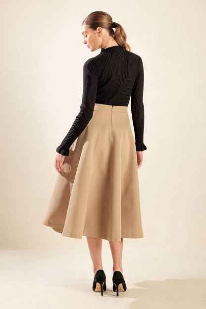 Falling Into Bliss Woven Midi Skirt