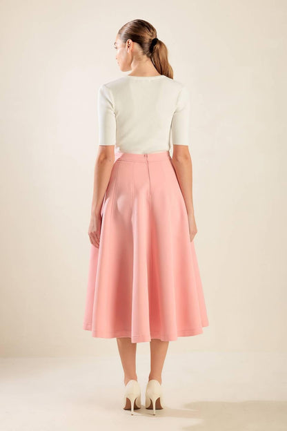 Falling Into Bliss Woven Midi Skirt