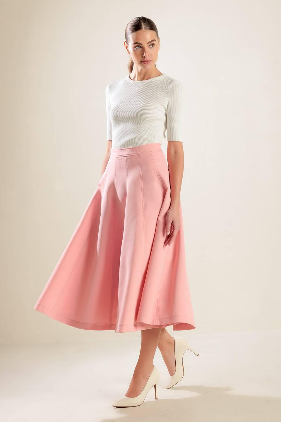 Falling Into Bliss Woven Midi Skirt