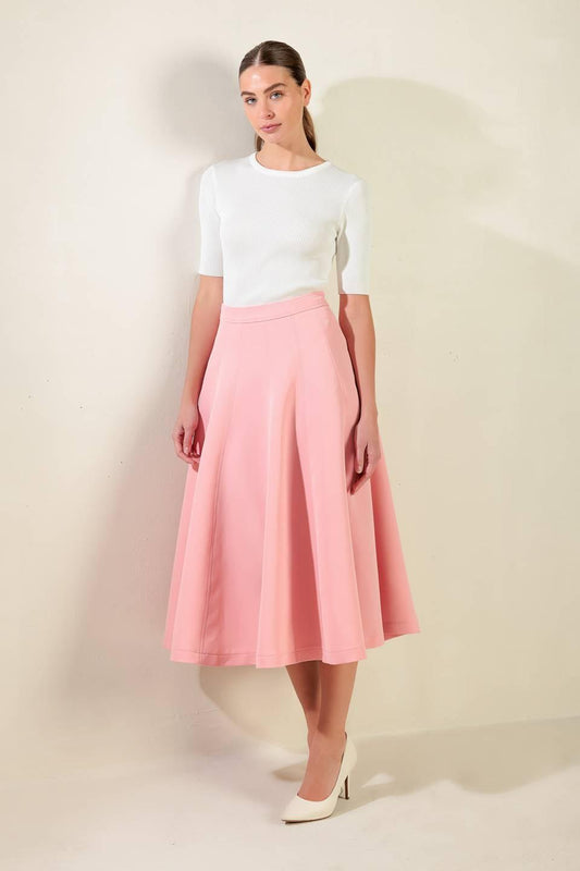 Falling Into Bliss Woven Midi Skirt