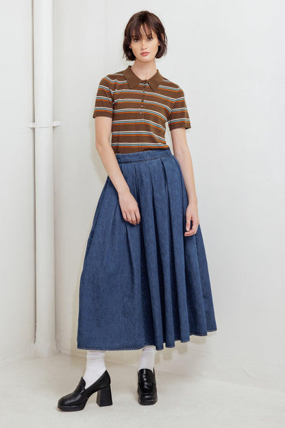 Dear Moment Denim Full Skirt