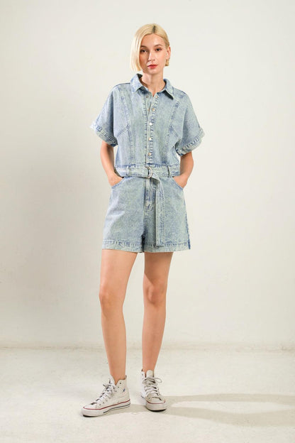 Countryside Charm Denim Romper