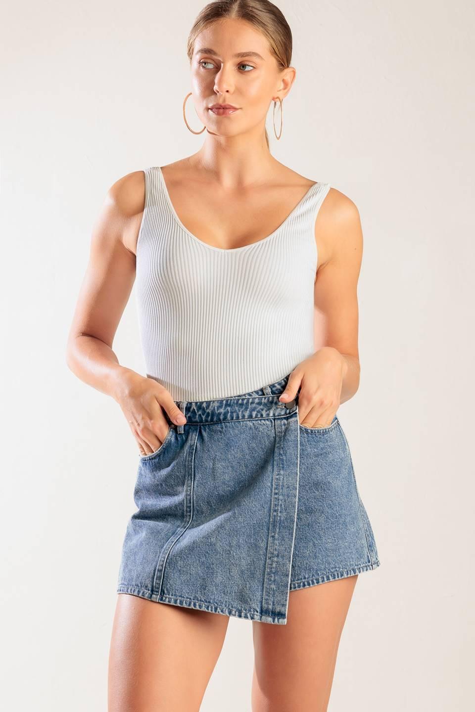 By Chance Denim Skort