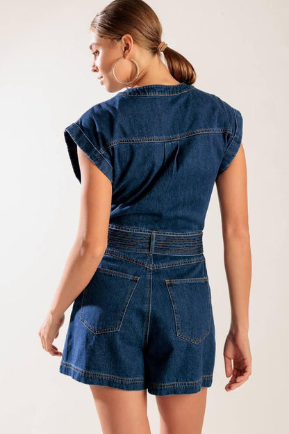 A Little Bit of This Denim Romper