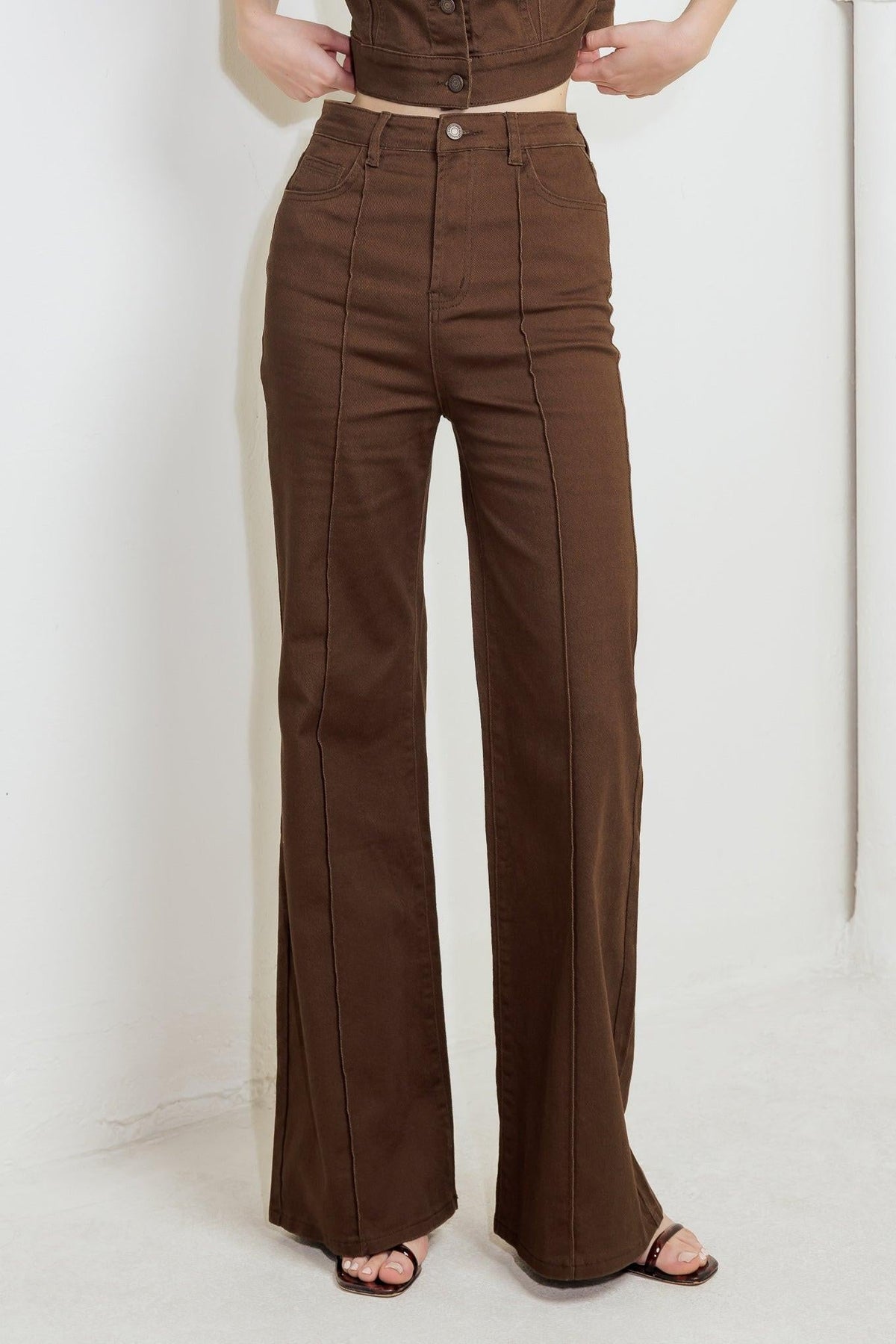 Effortless Edge Brown Twill Pants