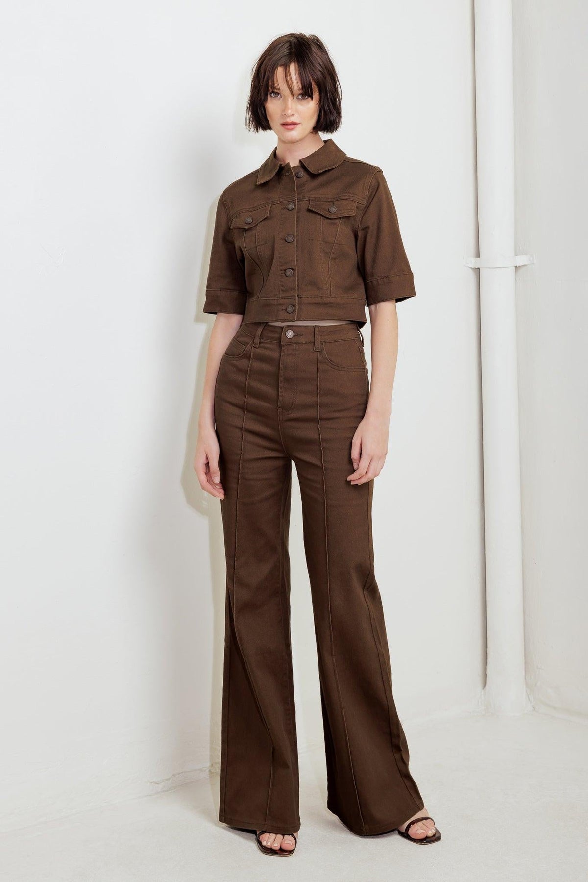 Effortless Edge Brown Twill Pants