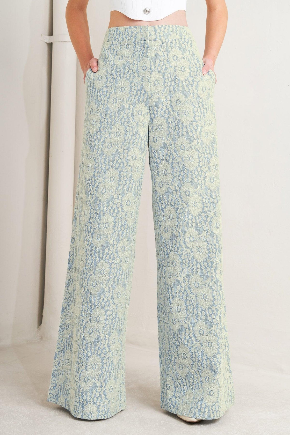 Easy Elegance Woven Lace Pants