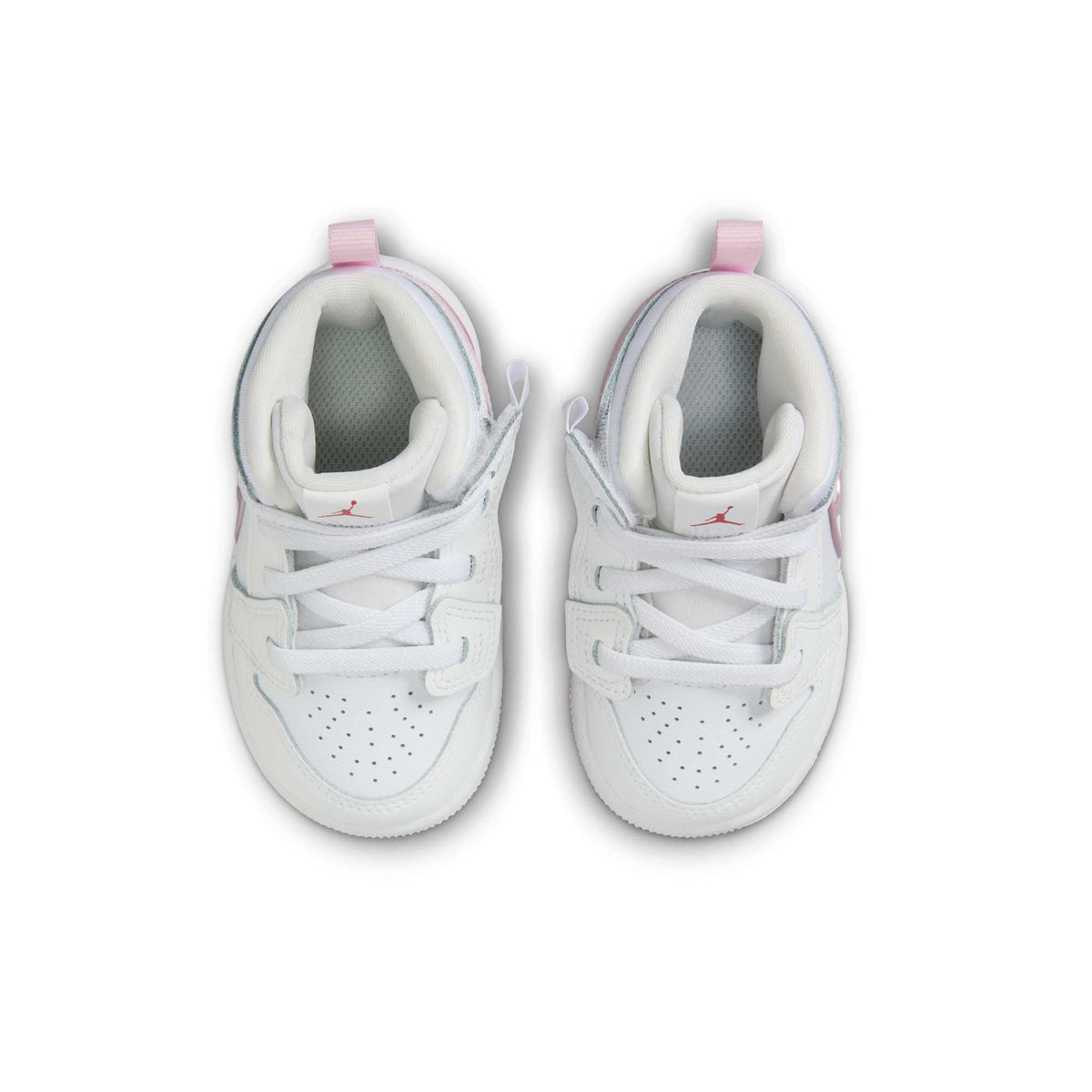 Air Jordan Toddlers Retro 1 Mid Rm Easyon 'White Fire Red Pink Foam' Shoes