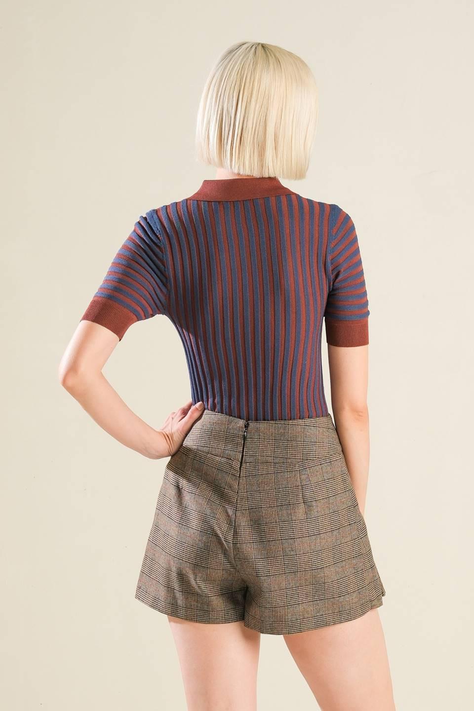 Blissful Strolls Sweater Polo Top