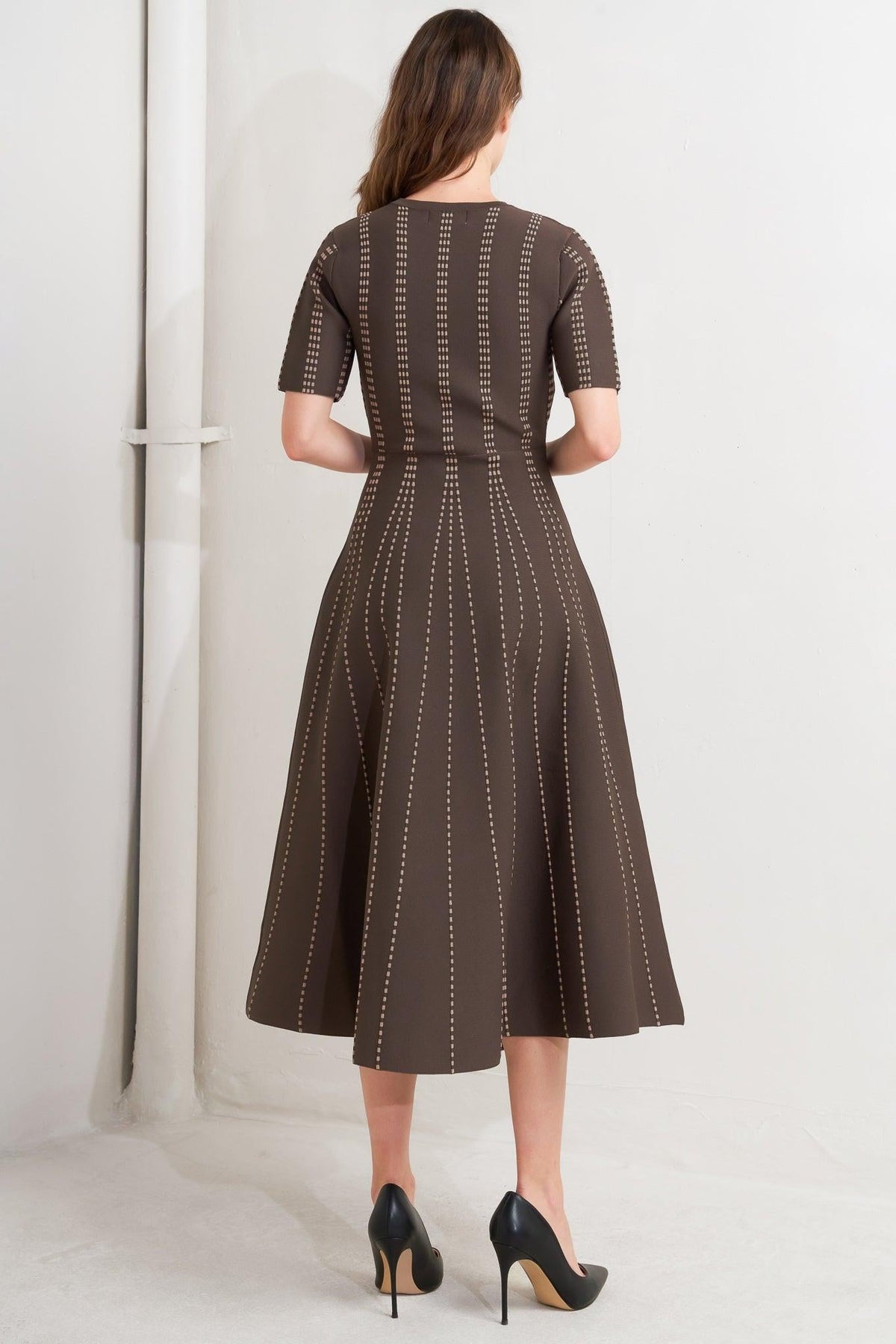 Dot Dance Sweater Knit Midi Dress