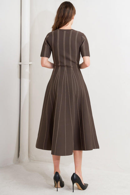 Dot Dance Sweater Knit Midi Dress