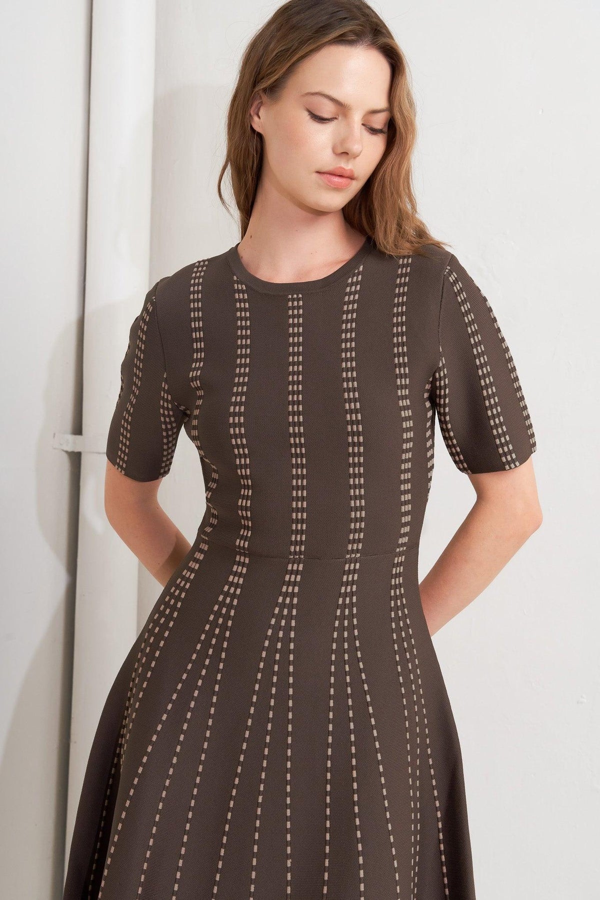 Dot Dance Sweater Knit Midi Dress