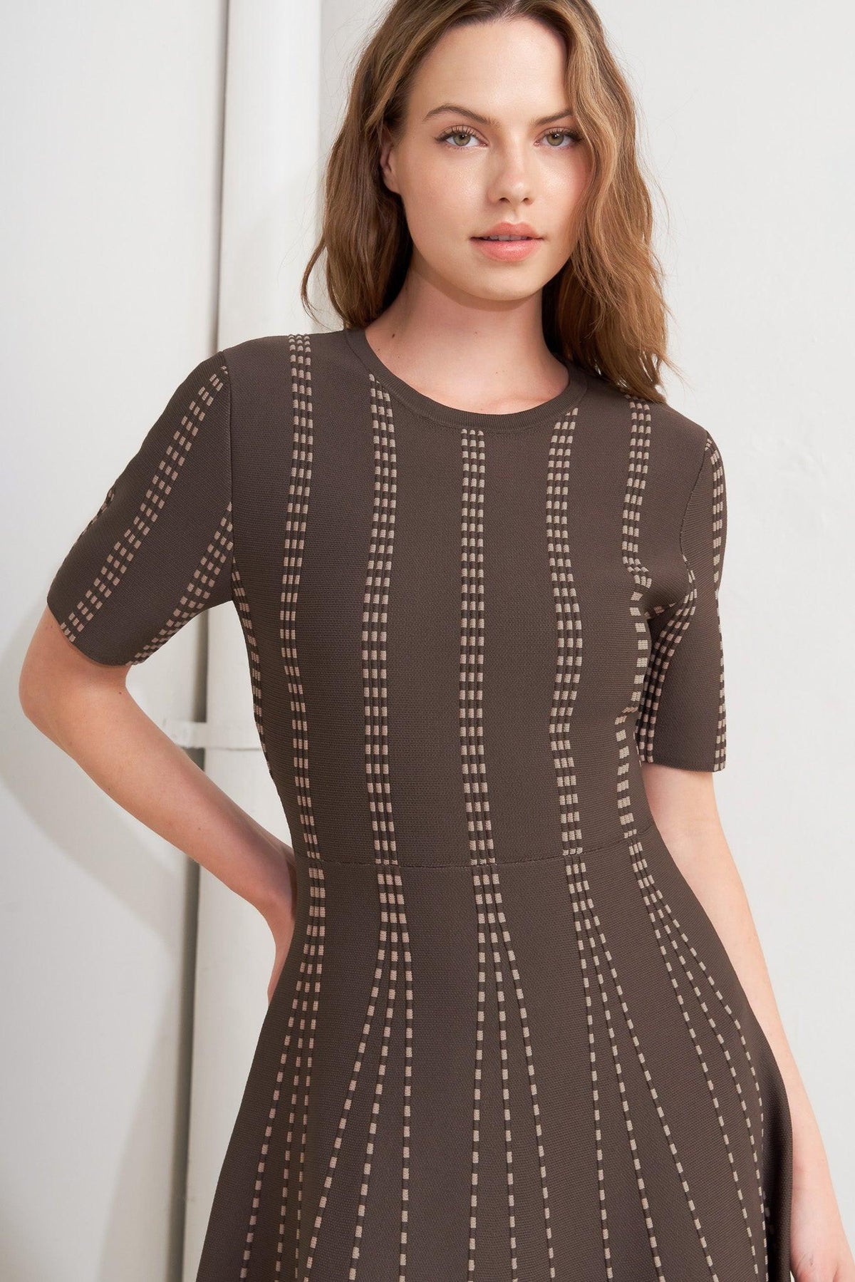 Dot Dance Sweater Knit Midi Dress