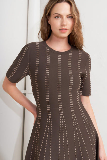 Dot Dance Sweater Knit Midi Dress