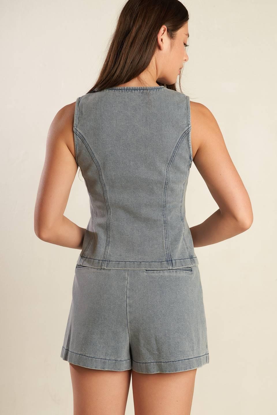 Daisy Date Denim Vest