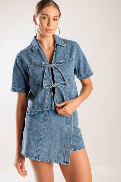 By Chance Denim Top