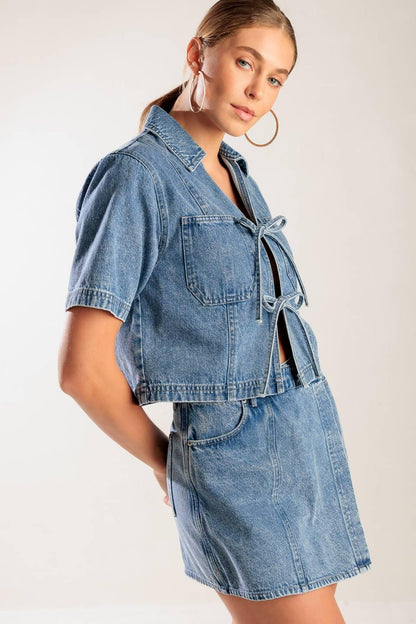 By Chance Denim Top
