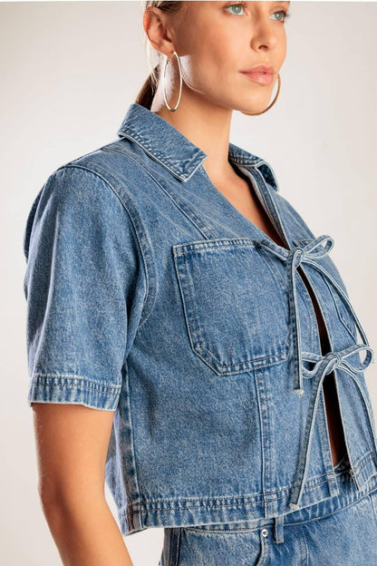 By Chance Denim Top