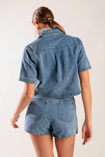 By Chance Denim Top