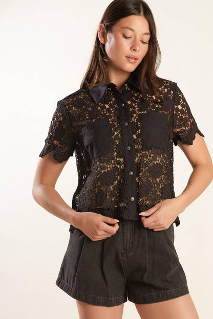 Dream of the Fleet Woven Lace Top