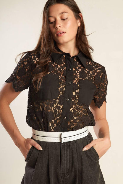 Dream of the Fleet Woven Lace Top