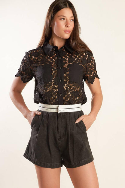 Dream of the Fleet Woven Lace Top