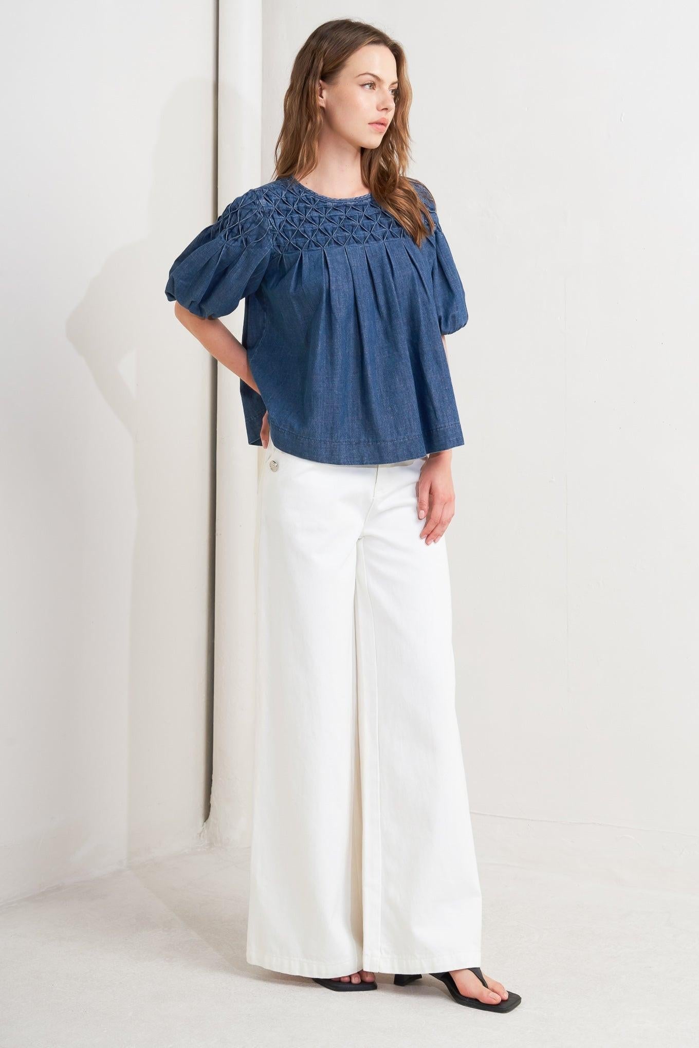 Cottage Spell Chambray Top
