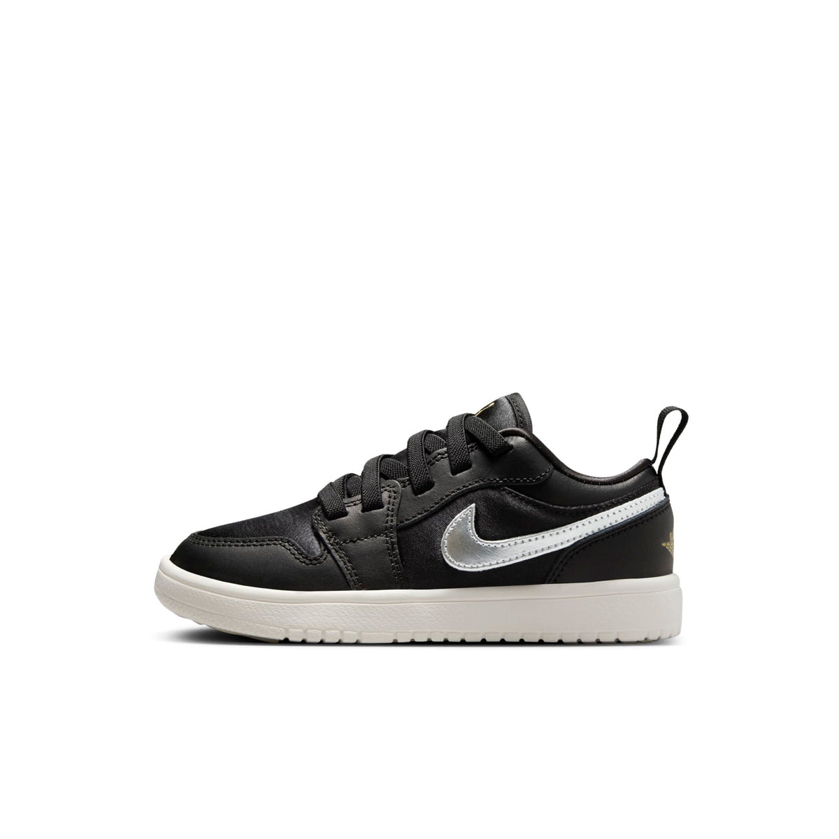 Air Jordan Preschool Retro 1 Low Alt Se 'Black Silver Sail Gold Ps' Sneakers