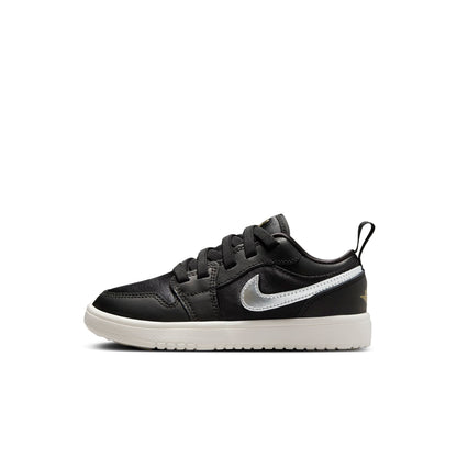 Air Jordan Preschool Retro 1 Low Alt Se 'Black Silver Sail Gold Ps' Sneakers