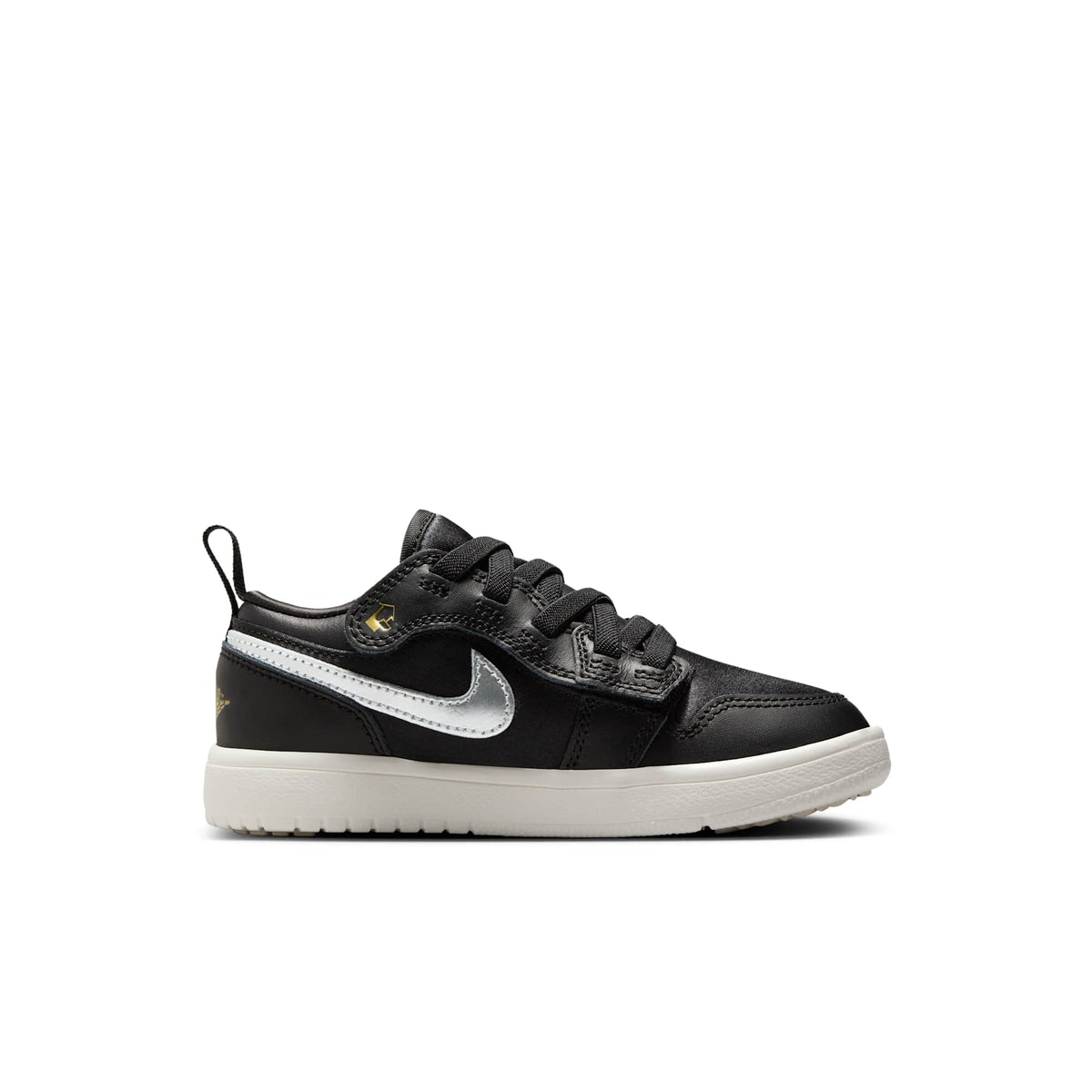 Air Jordan Preschool Retro 1 Low Alt Se 'Black Silver Sail Gold Ps' Sneakers