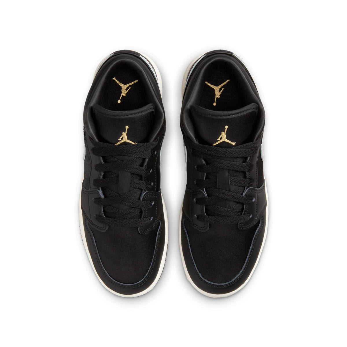 Air Jordan Grade School Retro 1 Low Se 'Black Silver Sail Gold' Gs Sneakers