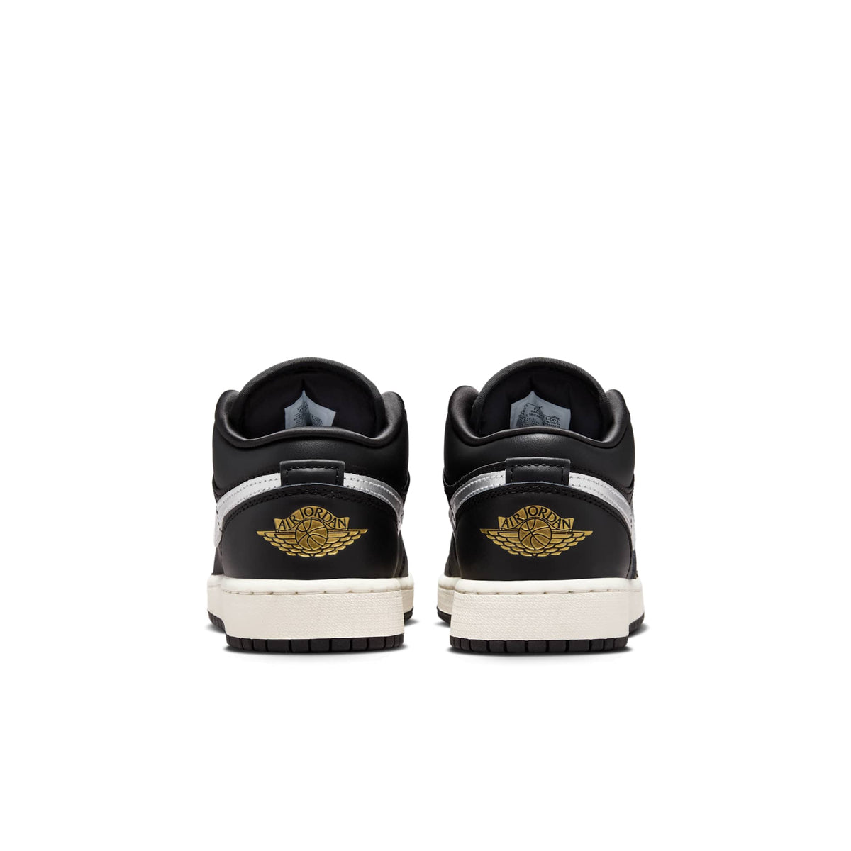 Air Jordan Grade School Retro 1 Low Se 'Black Silver Sail Gold' Gs Sneakers