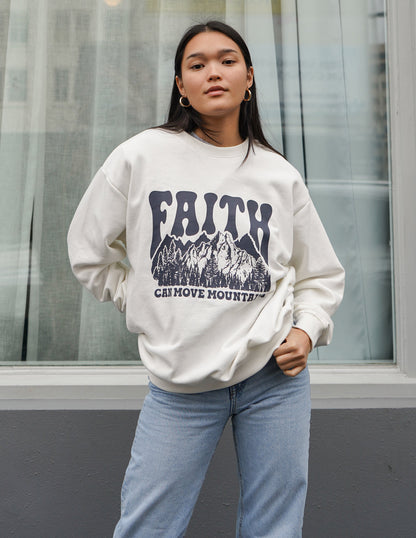 Elevated Faith Faith Can Move Mountains Unisex Crewneck