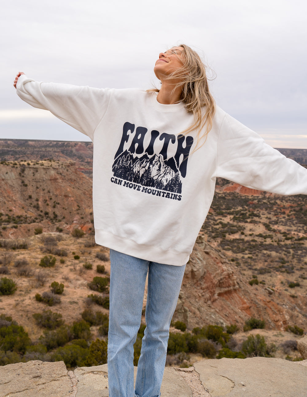Elevated Faith Faith Can Move Mountains Unisex Crewneck
