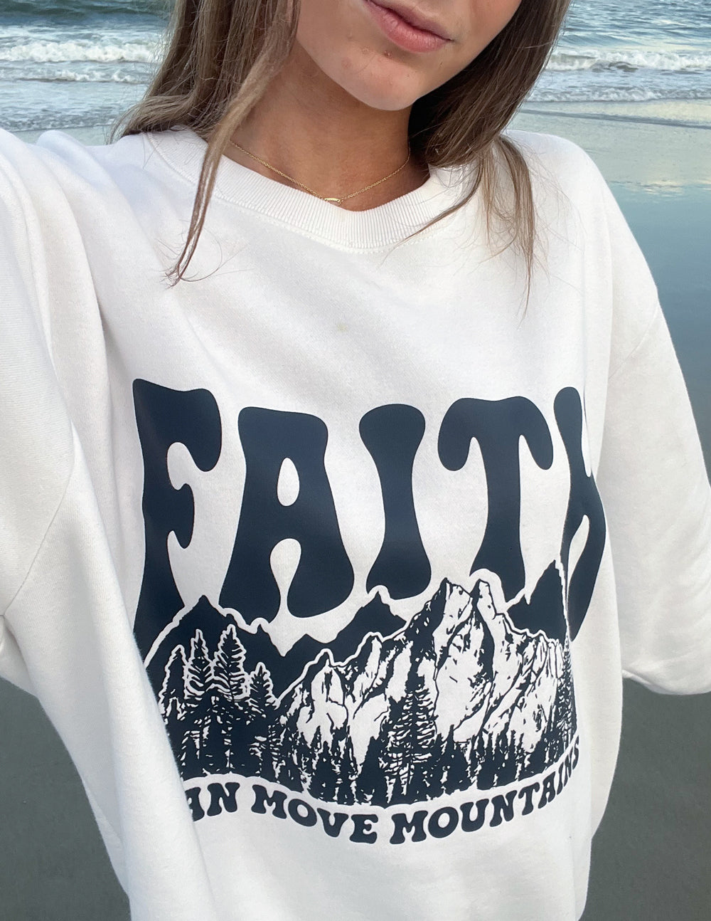 Elevated Faith Faith Can Move Mountains Unisex Crewneck