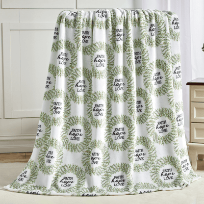 Elegant Comfort Religious Flannel Fleece Throw Blanket - Velvet Feel, 50 x 70 inches