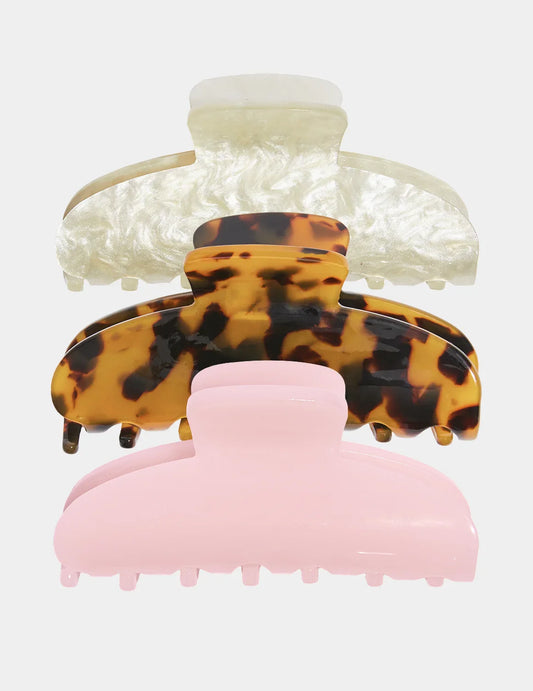 Faux Marble Hair Clip 3Pk