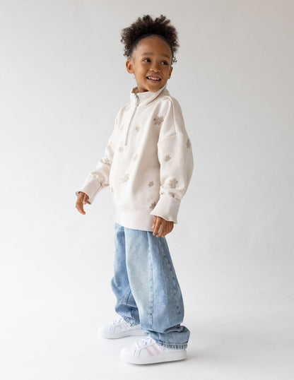 Elevated Faith Floral Kids Half-Zip