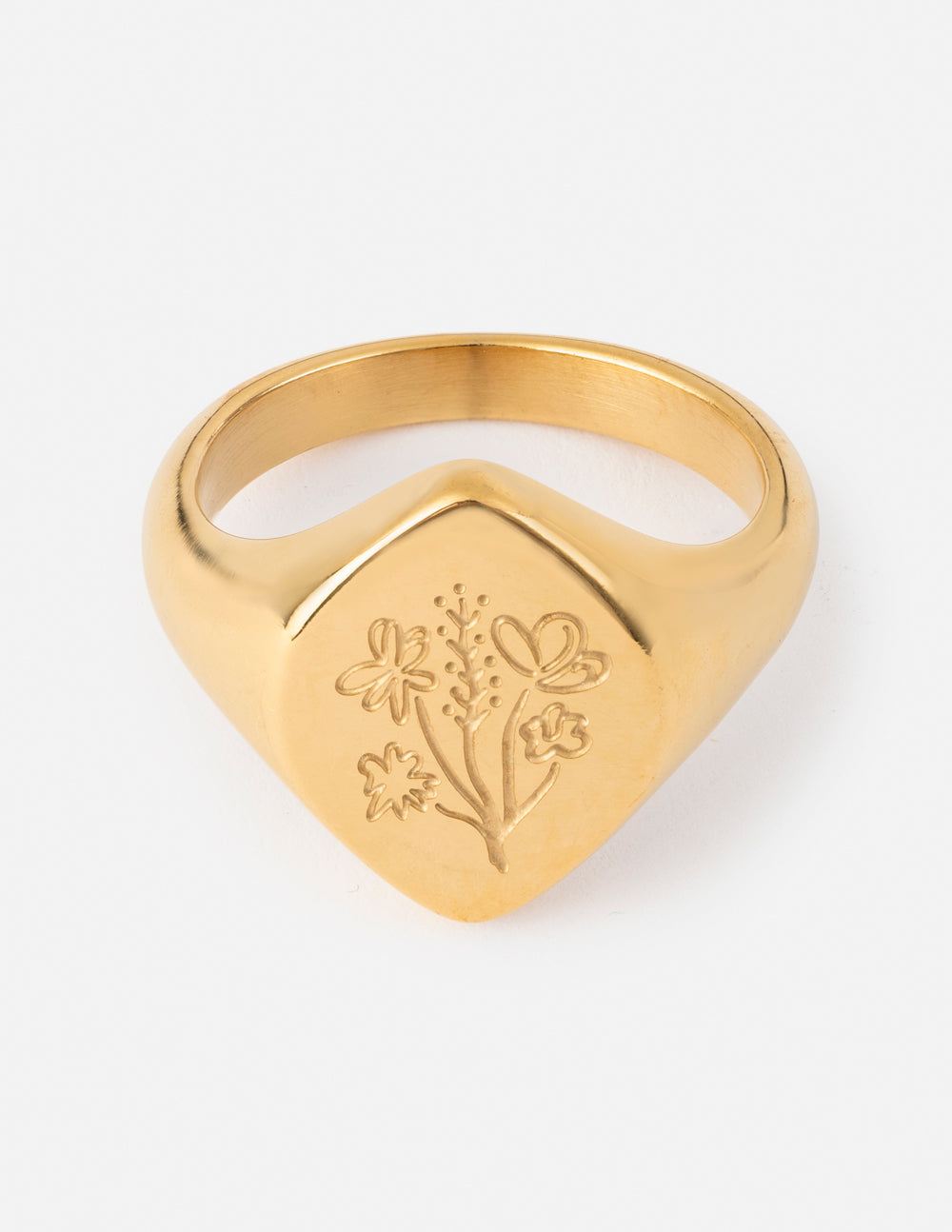 Elevated Faith Floral Signet Ring