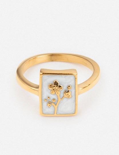 Elevated Faith Flower Rectangular Ring