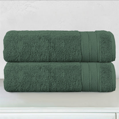 Elegant Comfort 2-Piece Turkish Cotton Three Line Popcorn Bath Towel Set, 27 x 54 inch