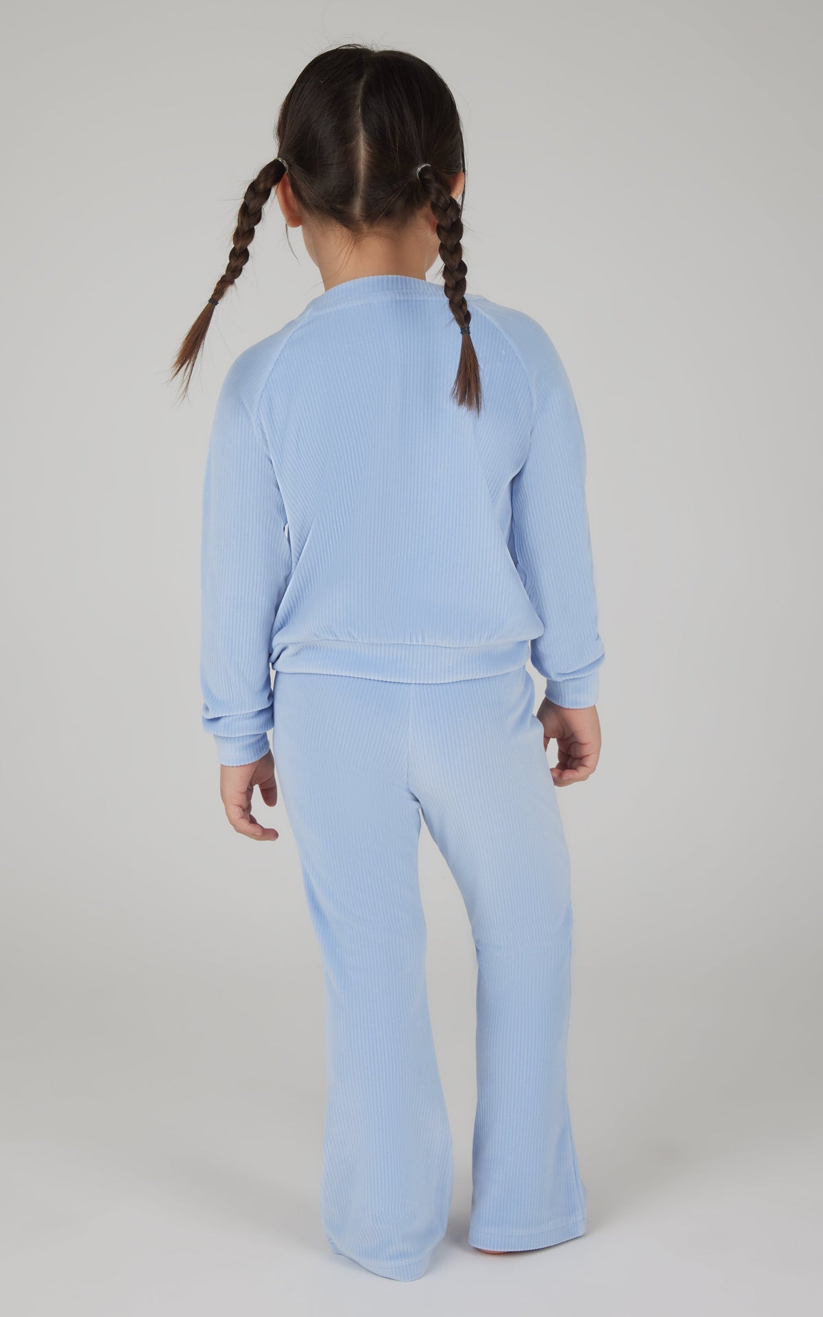 90 Degree by Reflex 4-6X 2 PC Ribbed Velour Top and Flare Leg Pant