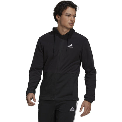 adidas Men's Essentials Polar Fleece Giant Logo Full-Zip Hoodie