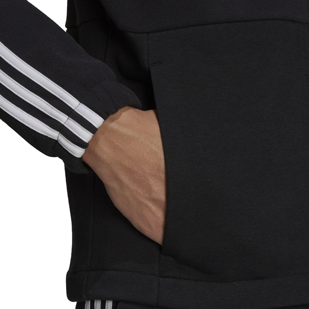 adidas Men's Essentials Polar Fleece Giant Logo Full-Zip Hoodie