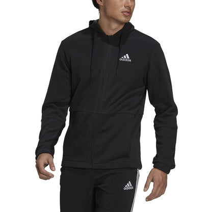 adidas Men's Essentials Polar Fleece Giant Logo Full-Zip Hoodie